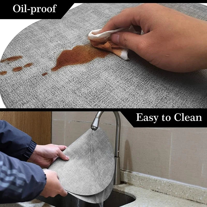 1/4/6pcs Decoration Oval Gift Placemats Heat Resistant Thick Faux