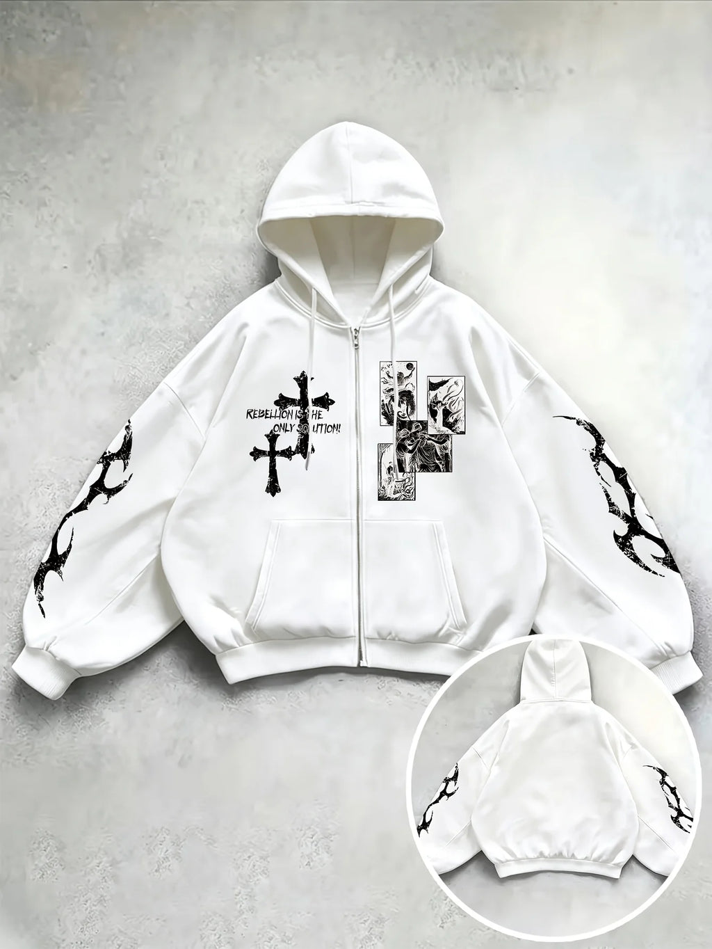Autumn and Winter Fashion Y2K Street Style Dark Cross and Comic
