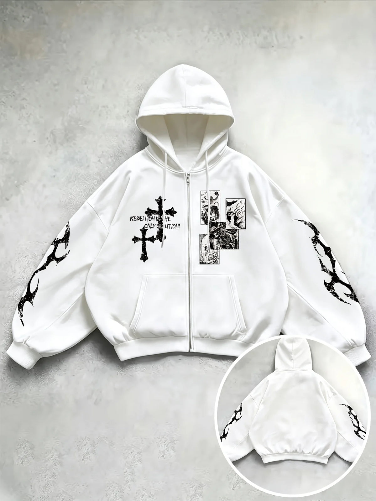 Autumn and Winter Fashion Y2K Street Style Dark Cross and Comic
