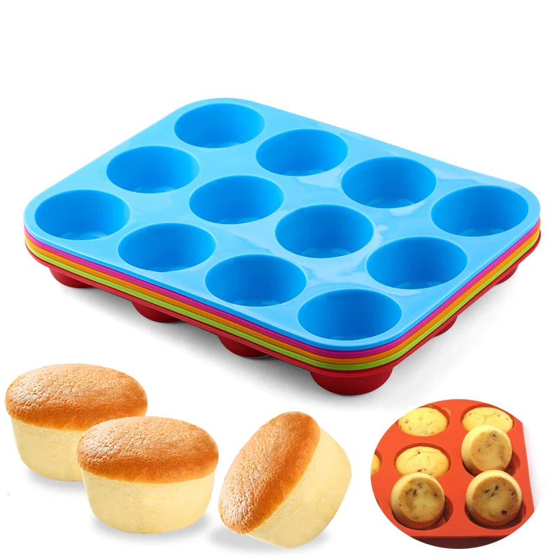 Silicone Mold Holes Mini Muffin DIY Cupcake Cookies Fondant Baking Pan Non-Stick Pudding Steamed Cake Mold Baking Tool