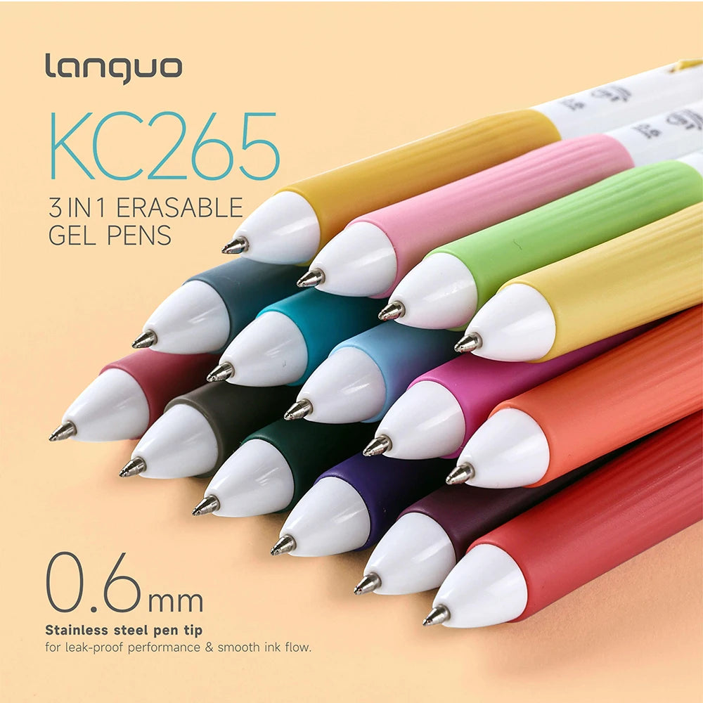 Languo Erasable Multicolor Pens 9/45 Colors 3-in-1 Ballpoint Pen