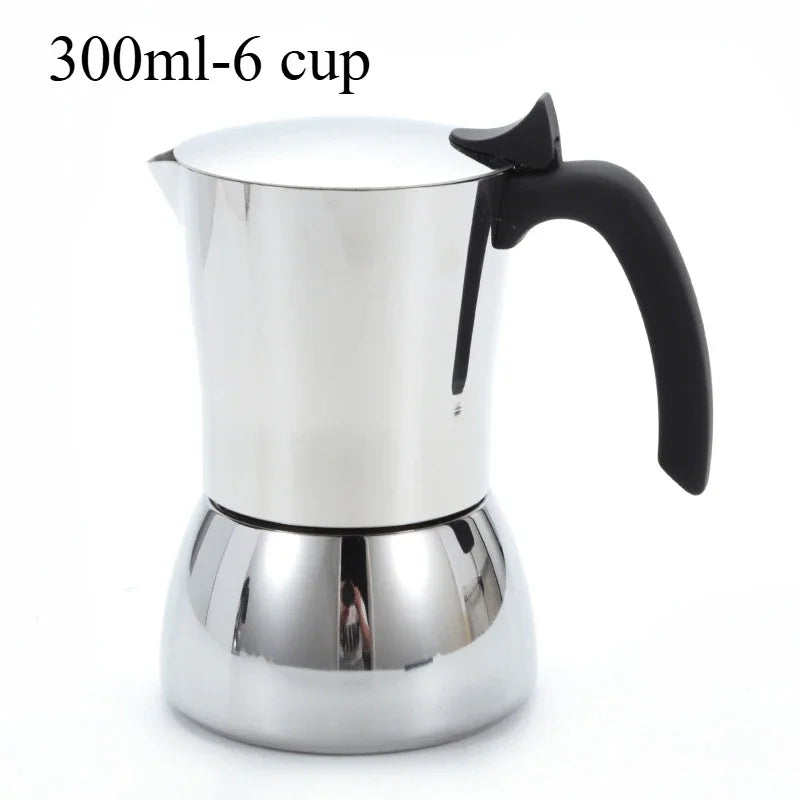 Stainless Steel Moka Pot Stovetop Espresso Maker Espresso Italian Coffee Percolator Make for Home Office Coffee Shop Camping Use