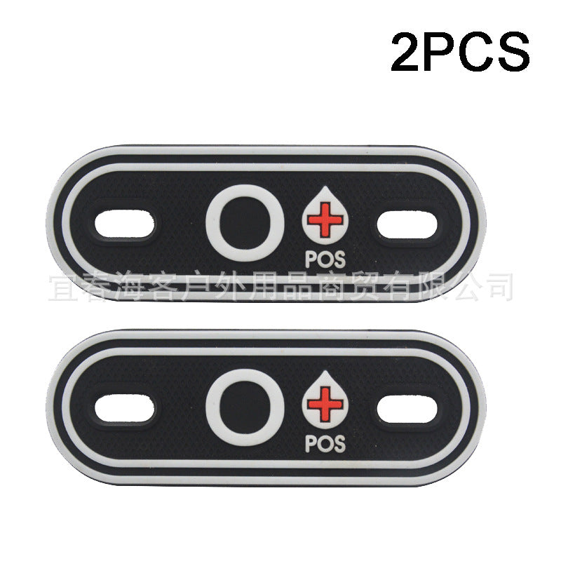 2PCS Shoelace Blood Buckle Charm PVC Tactical Bag Clothing Zipper Blood Tag Charm Military Patches Tactical Patch
