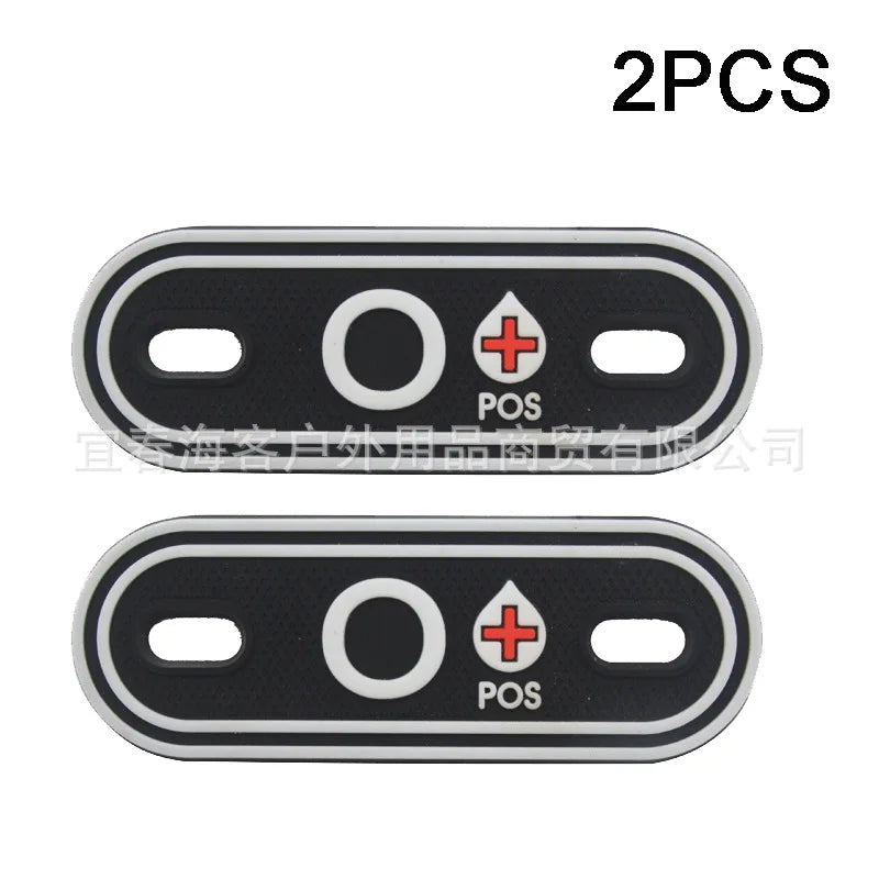 2PCS Shoelace Blood Buckle Charm PVC Tactical Bag Clothing Zipper Blood Tag Charm Military Patches Tactical Patch