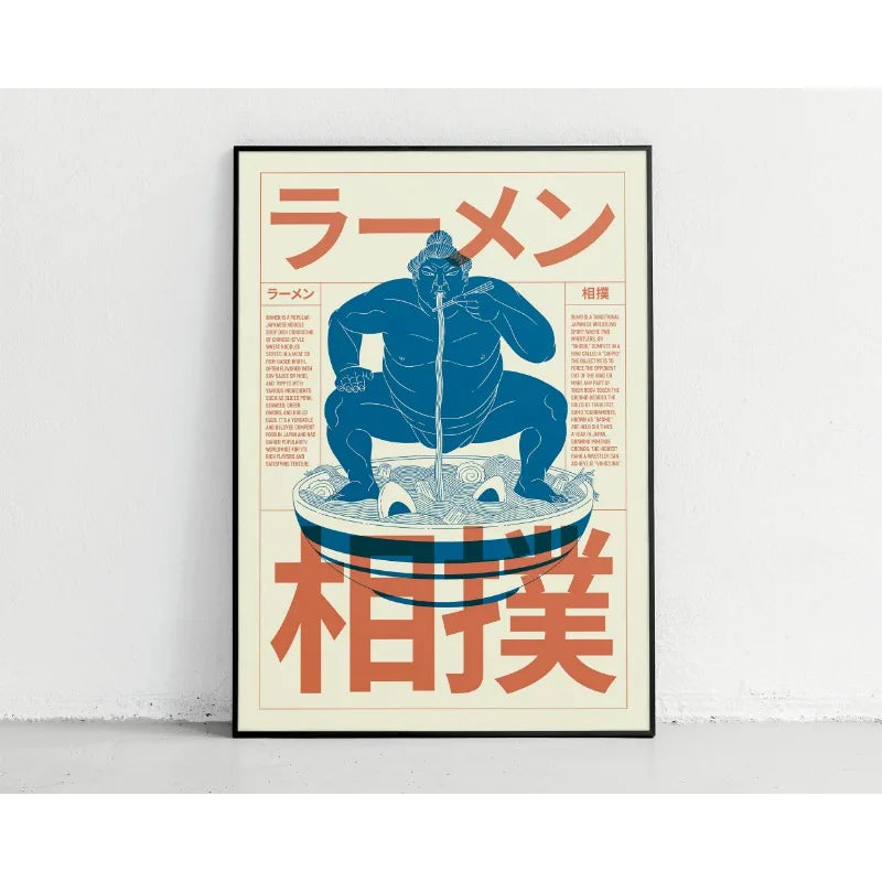 Japanese Contemporary Tokyo Art Canvas Poster Sunrise Wave Mount Fuji Monster Wall Art Prints for Modern Living Room Home Decor