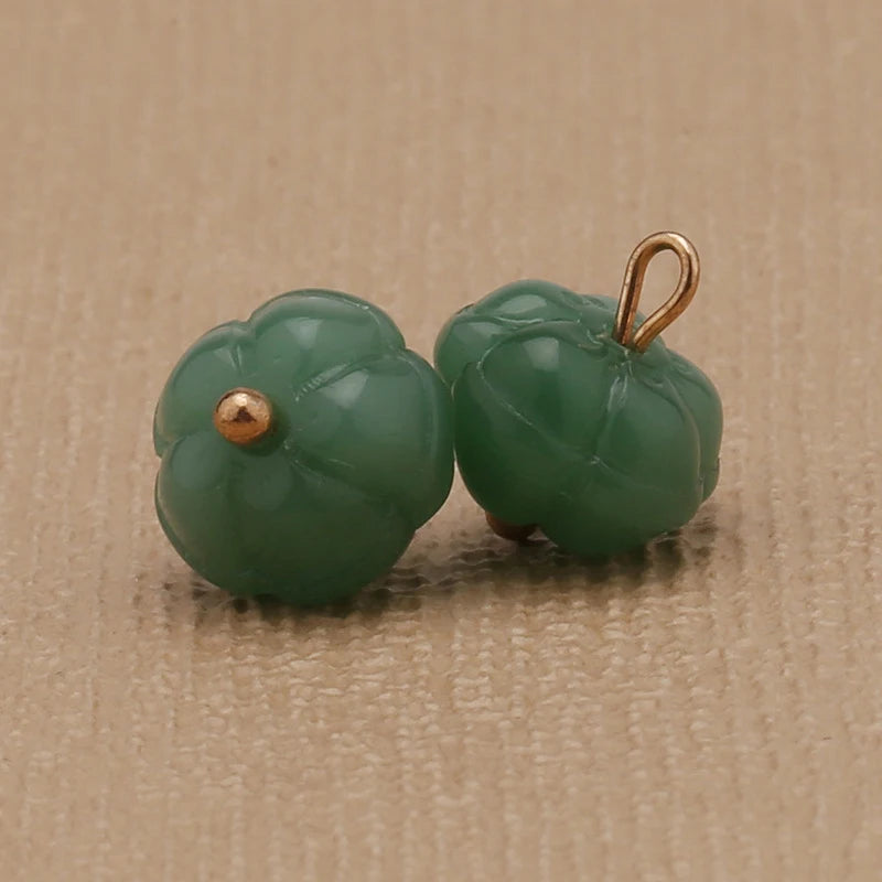 Glass Imitation Jade Mushroom Buttons Exquisite Retro Shirt Button Buckles for Cheongsam Cardigan Decor Sewing Scrapbooking
