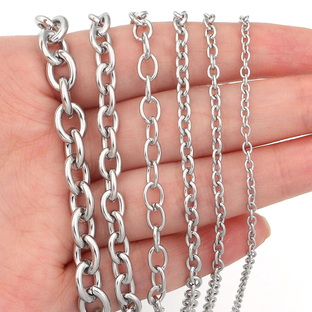 5 Yards/lot 3 4 5 6 8mm Stainless Steel
