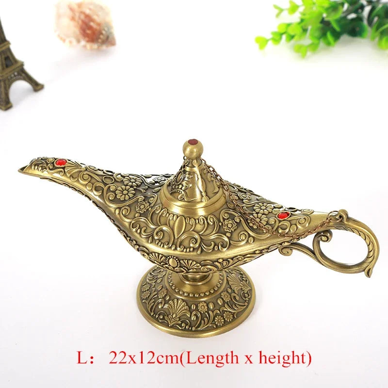 Vintage Legend Aladdin Lamp Magic Genie Wishing Ligh Tabletop Decor Crafts For Home Wedding Decoration Gift For Party Home Decor