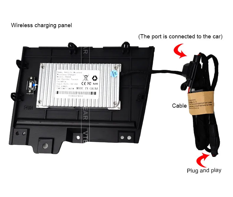 Car Wireless Charger For Hyundai Creta 2022-2024 Accessories 15w Fast Phone Charging Plate Adapter Interior Modification Parts