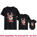 Family Matching Christmas Tshirts Reindeer Print Graphic Father Mother