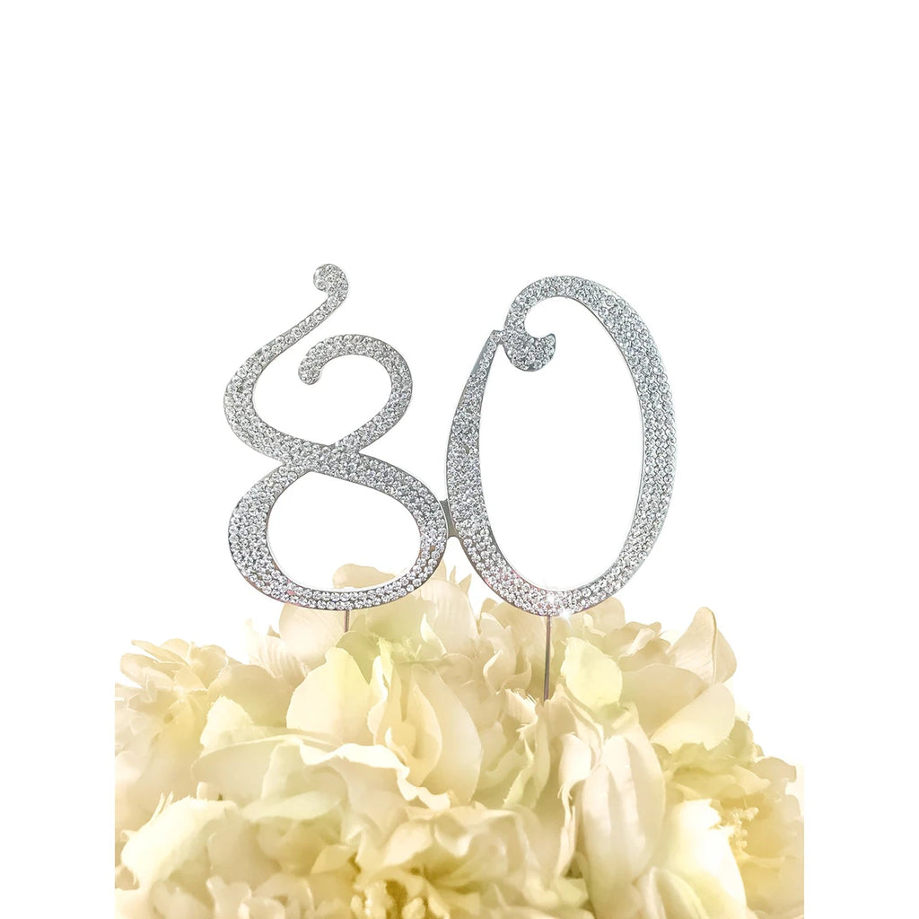 25 Cake Topper Sparkly Crystal Rhinestones Cake Topper Cake Decoration for 25th Birthday Party or or 25th Wedding Anniversary