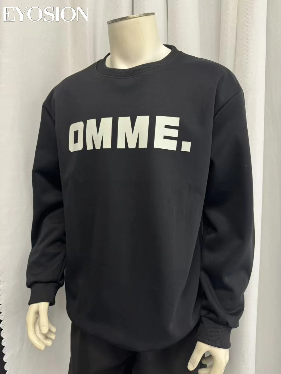 Long Sleeve Men's Pullover Hoodie Autumn Winter New Letter Printing Sweater Casual Harajuku Round Neck Plush Sweatshirt Top