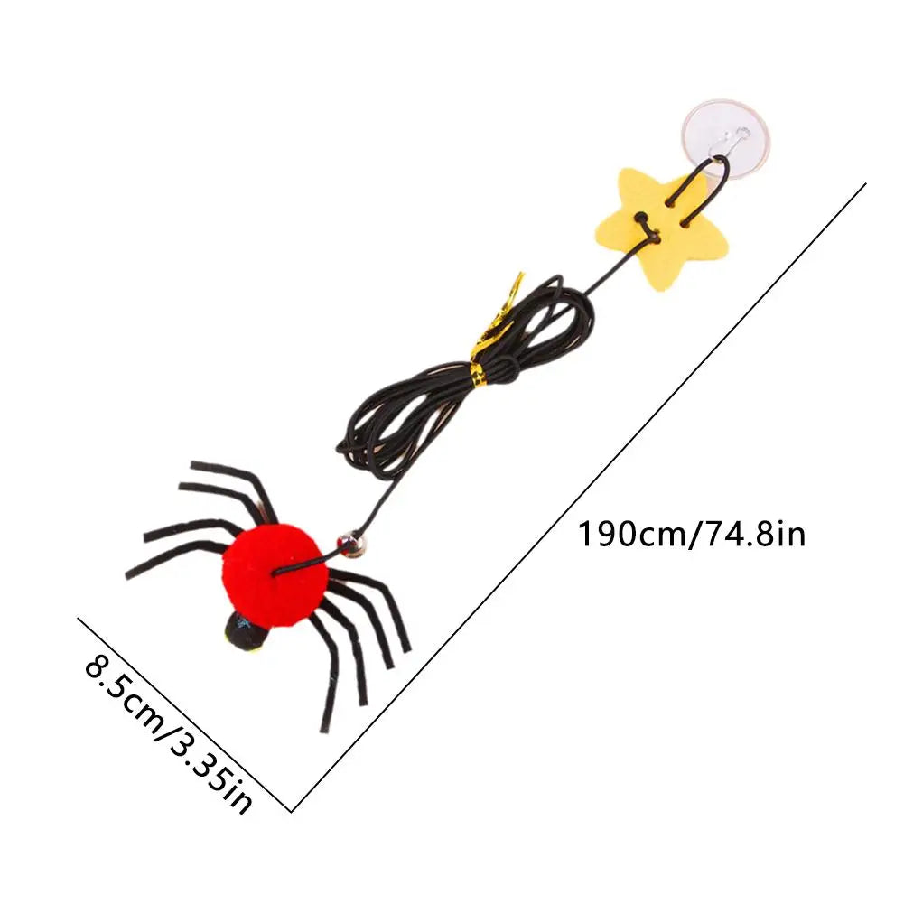 Cat Pet Toy Hanging Door To Relieve Depression Swinging Hanging Elastic Rope Feather Playing Stick Bell Spider for Pet Supplies
