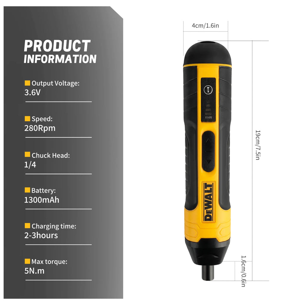 Cordless Rechargeable Electric Screwdriver, 1300mAh