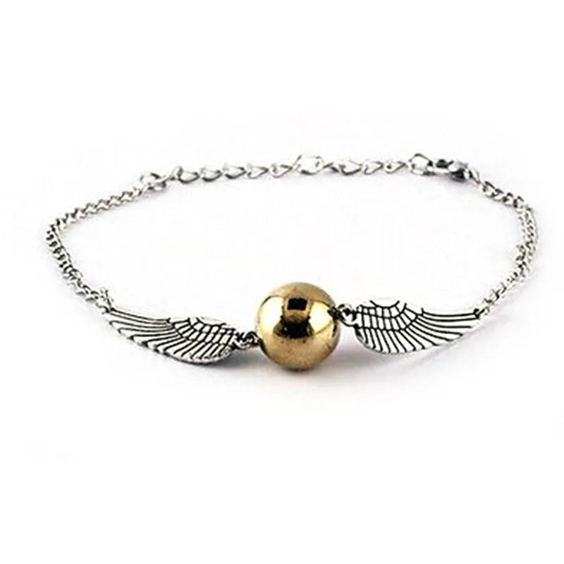 Vintage Jewelry Retro Tone Golden Snitch Pocket Wings Bracelet Pulseras for Men and Women Bijou Statement Jewelry