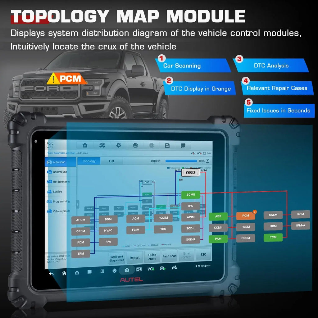 Autel Scanner MaxiCOM Ultra Lite 2 Years Free Update
