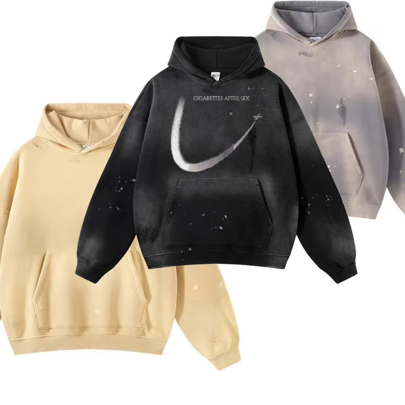2026 Autumn Winter Men's New Pullover Hoodie Y2K Printed Retro Jacket Uniform Casual Fashion Loose Sweatshirt for Men and Women