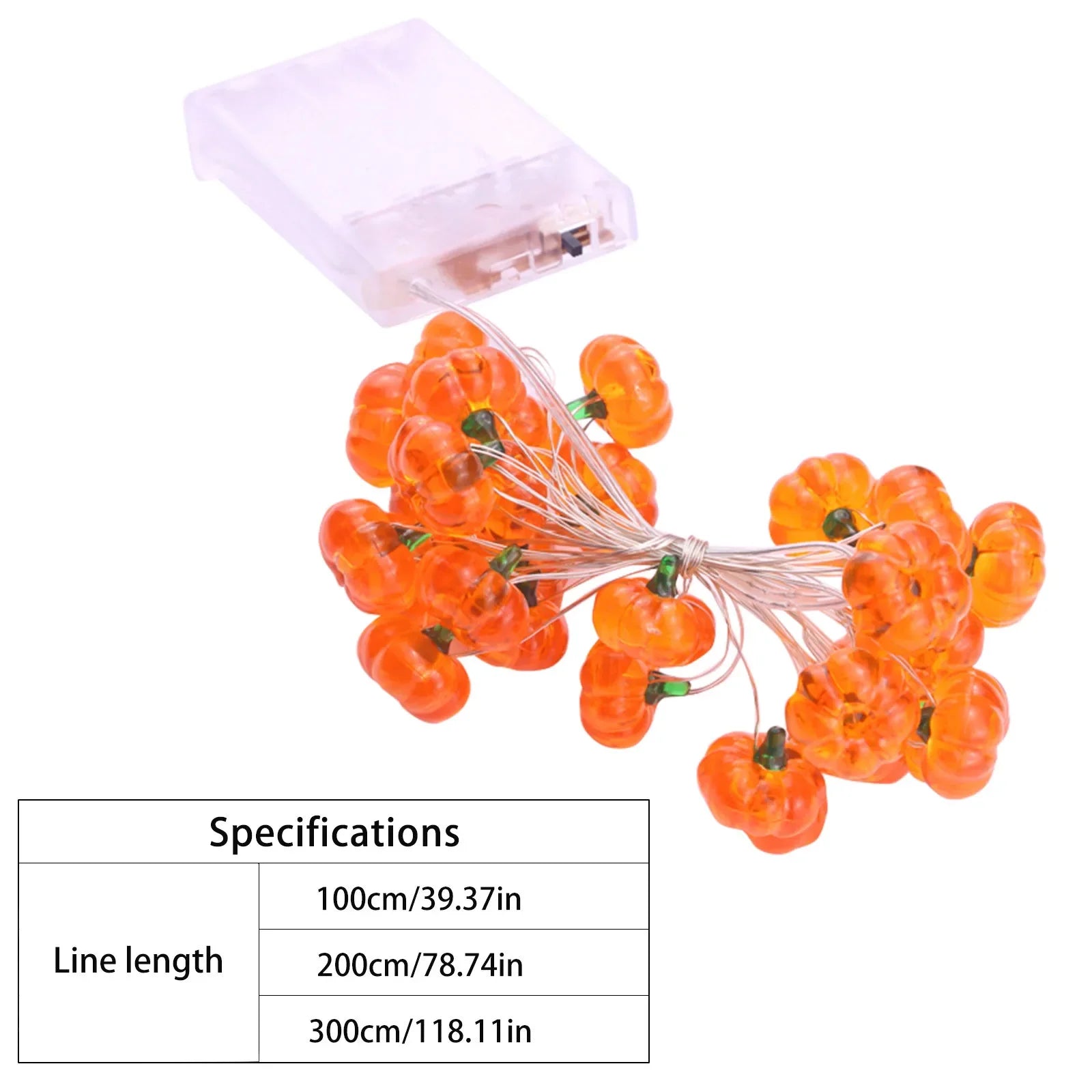 Pumpkin LED String Lights Portable 1M 10 Led Garland Happy Halloween Party Decoration for Home Bar Atmosphere Thanksgiving Decor