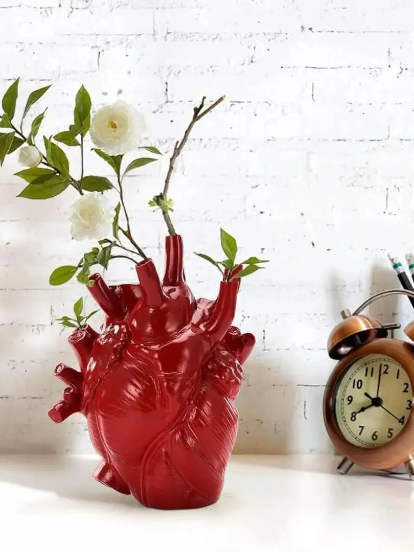 Heart Shaped Flower Vase Realistic 3D Human Heart Design Flower Pot Unique Decor for Home, Office or Garden Creative Medical Ana