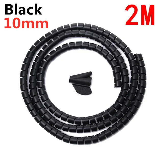 Cable Wire Protector Cable Organizer Flexible Spiral Protector Wire Desk Organizer Office Computer Cord Protective Tube Clip