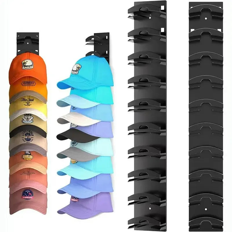Hat Rack for Wall Stick-on Baseball Cap Storage Holder Display Hanger Hat Storage Organization Wall Mount for Bedroom Closet