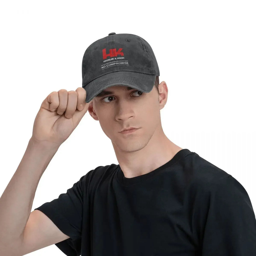 Firearm HK Compromise Baseball Cap Unisex Style Distressed Denim Washed Snapback Hat Heckler Koch Outdoor Summer Caps Hat