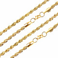 LUXUSTEEL 3mm Width 45cm/50cm/55cm/60cm Stainless Steel Rope