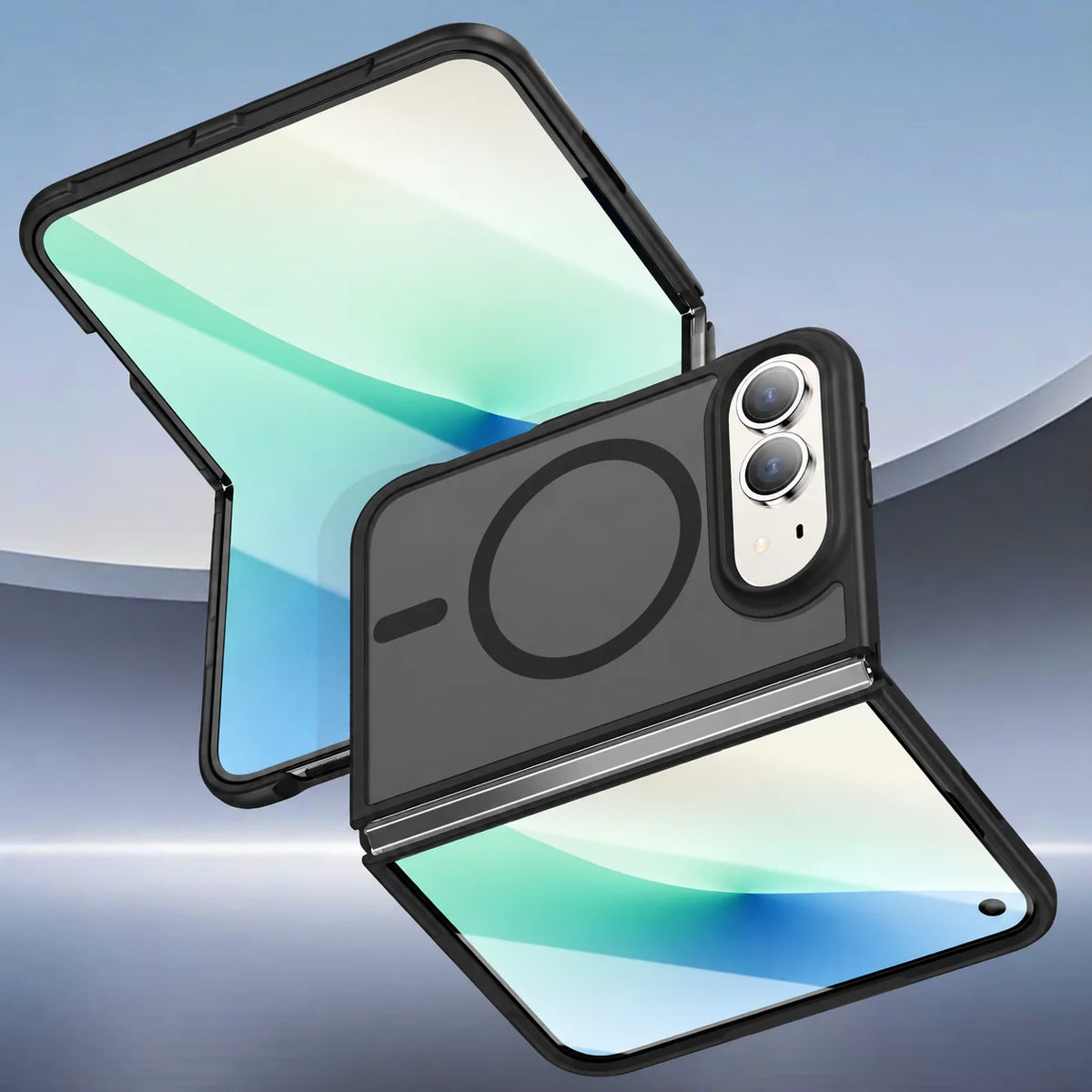 Folding Case for Iphone Duo Cell Phone Accessories Frosted Matte Shockproof Fold Protective Coque Cover