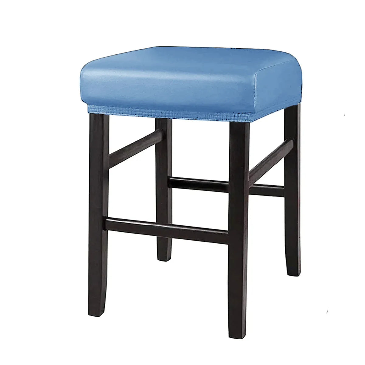 PU Leather Bar Stool Covers Rectangular 100% Waterproof Oilproof Stool Covers Thicker Leather Saddle Stools Slipcover