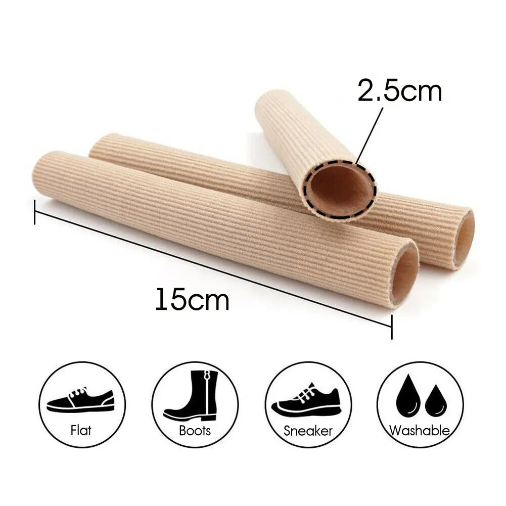 Silicone Tube Toe Gel Protector Cover Finger&Toe'S Fabric Gel Bandage Insoles Corns Blisters Pain Relief Soft Pads