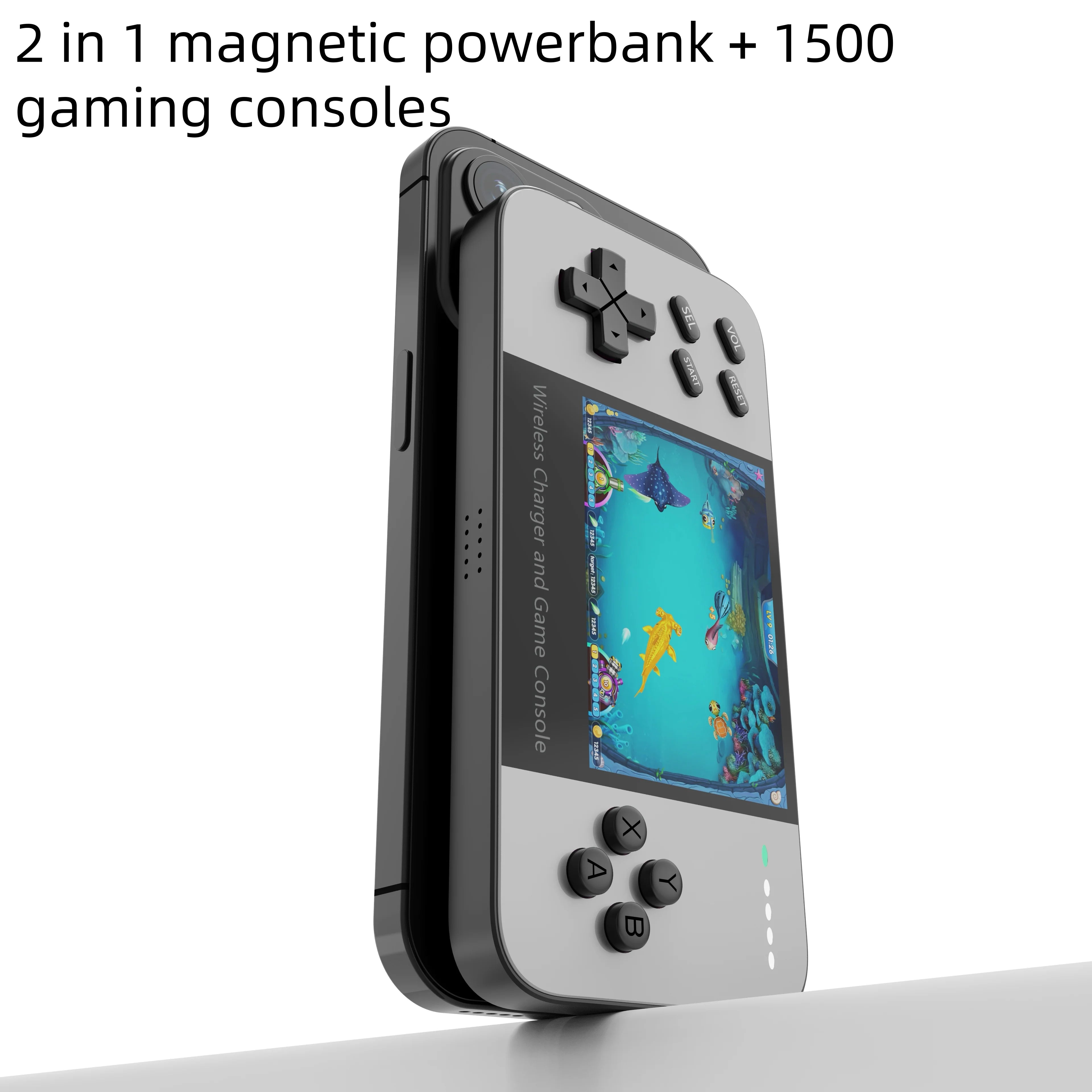 New game console with 1500 games, for Magsafe iPhone 17 16 15 14 13 12 Wireless Charger 5000mAh Power bank Phone backup battery