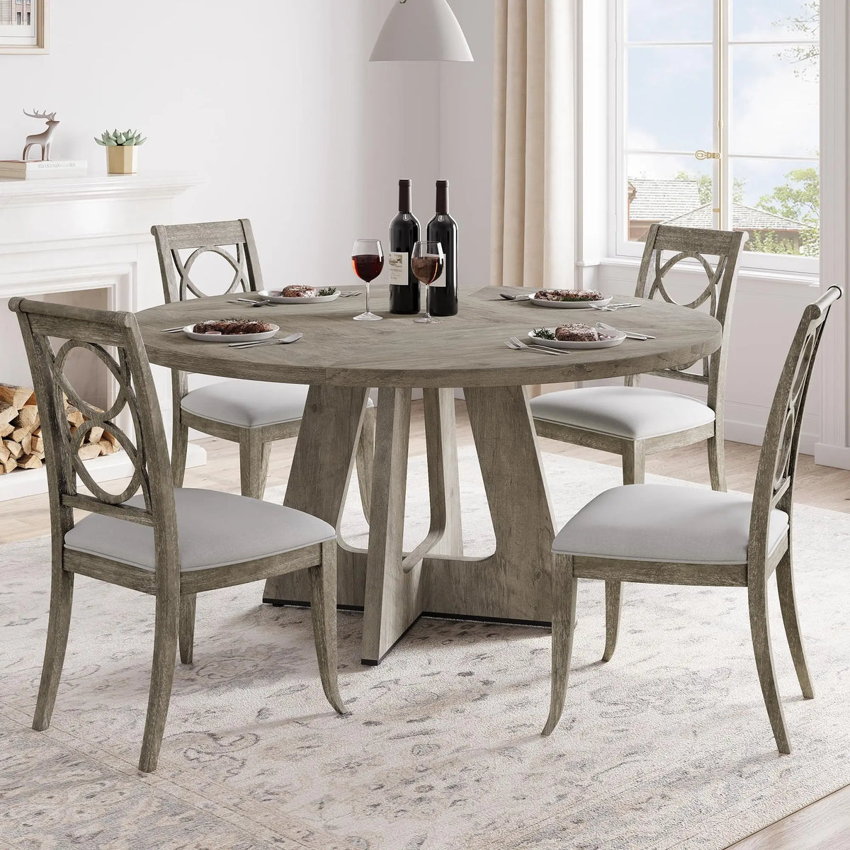 47 Inch Round Dining Table For 4-6