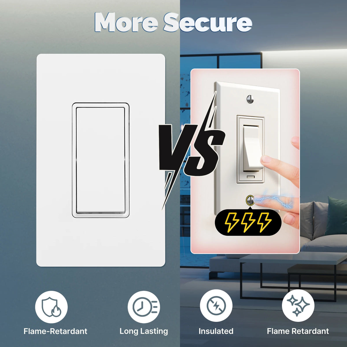 MOES [12 Pack] Paddle Rocker Light Switch