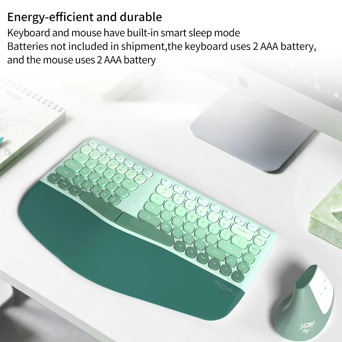 MOFii 1 Set Ergonomic Wireless Keyboard and Mouse Combo