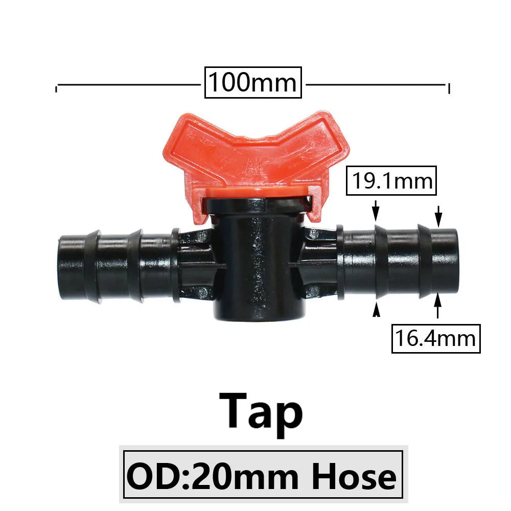 4/8/10/12/16/20/25mm Hose Barbed Mini Valve Garden Tap Barb Connectors With 1/2 3/4 Inch Thread Drip Irrigation System Fitting