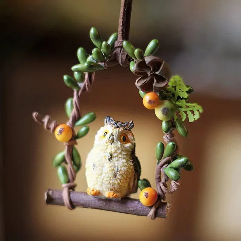sale~10Pcs/owls/miniatures animals/lovely cute/fairy garden gnome/moss terrarium decor/crafts/bonsai/figurine/diy supplies