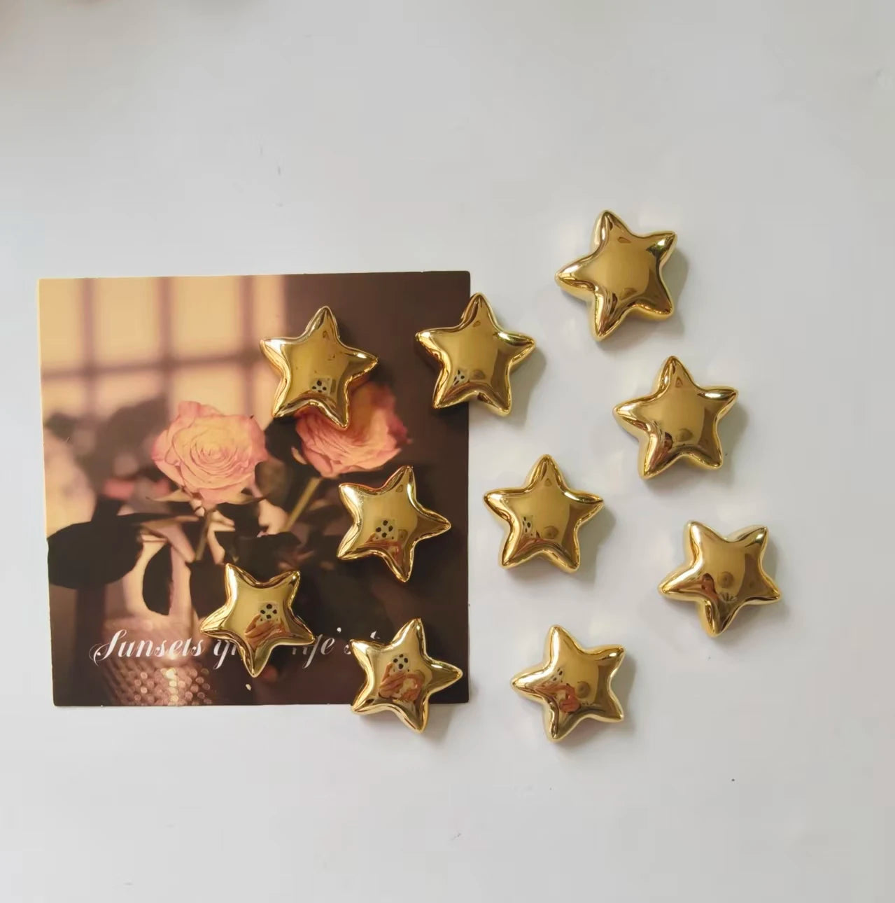 Fridge magnet with silver stars magnetic nail photo wall mounting magnetic sticker