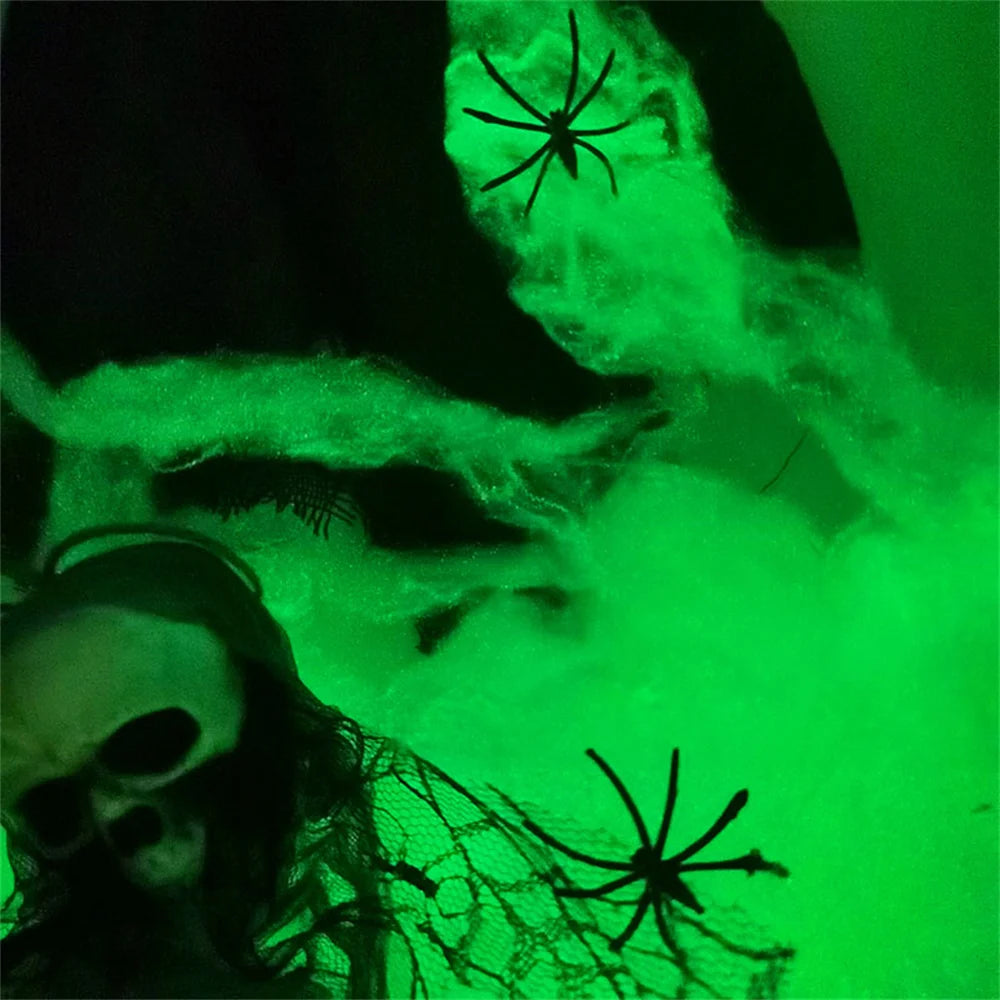 Halloween Decorations Artificial Spider Web Luminous Stretch