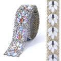 Rhinestone Trim Crystal Beaded Ribbon Sparkling Mesh Rhinestone Applique Trim for Dress Sewing Wedding Decoration DIY Craft