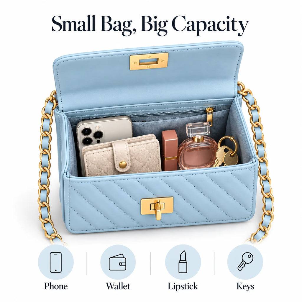 Fashionable Solid Color PU Embossed Mini Shoulder Bag Women's