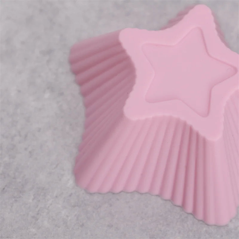 6 Pcs Silicone Cake Star Cupcake Cup Cake Tool Bakeware Baking Silicone Mold Cupcake And Muffin Cupcake For DIY Mini Cake Mould