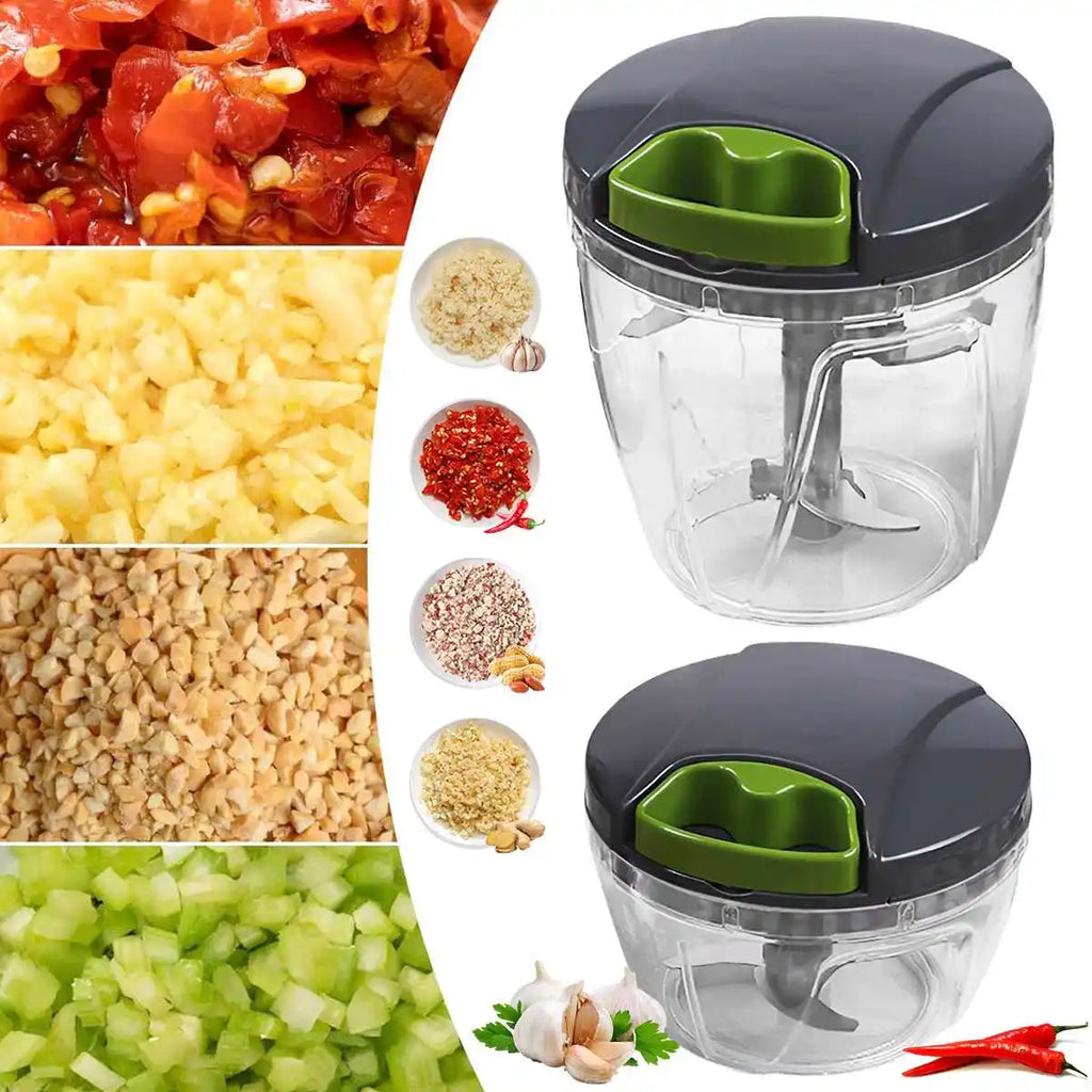 600/1000ml Manual Food Chopper Hand Pull String Vegetable Cutter