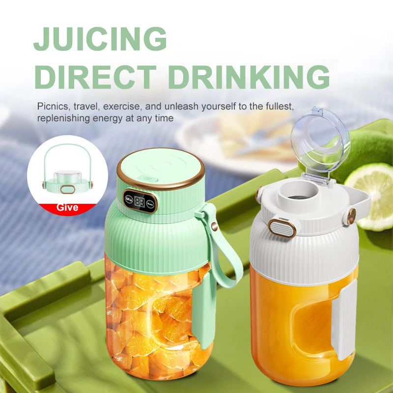 1000ML Portable Juicer Blender Fruit Juicer USB Charging Lemon Orange Fruit Juicing Cup Smoothie Blender Machine Kitchen Tools