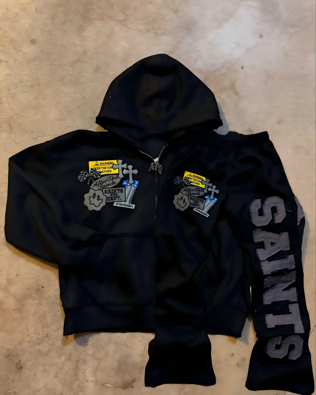 American Vintage Pink Hooded Zip Up Sweatshirt Set Side Letter Print Streetwear Hip Hop Fashion Casual Set Women's Streetwear