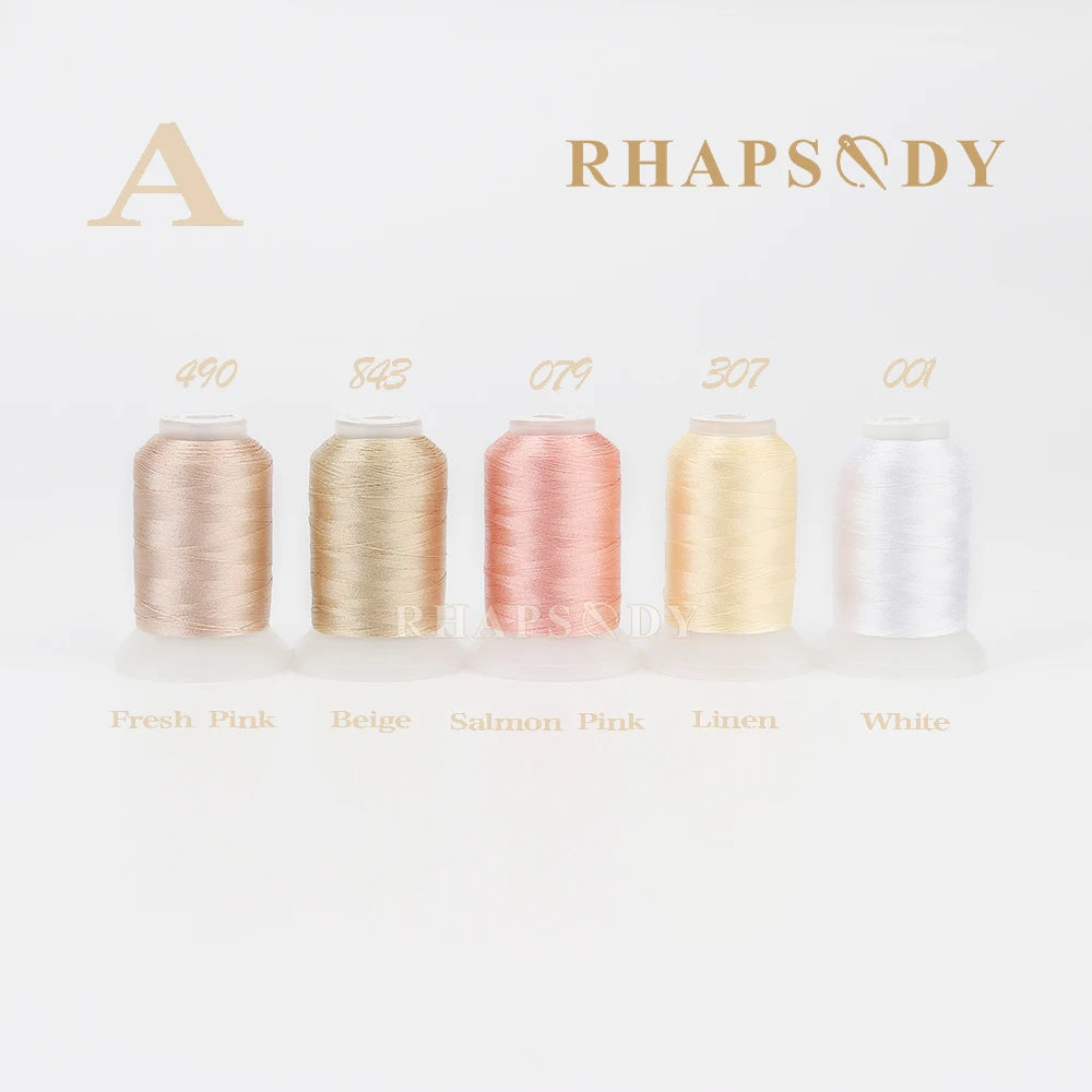 Rhapsody 40WT Polyester Embroidery Machine Thread 550Y 60 Colors Brother Babylock Janome Singer Pfaff Husqvarna Bernina Sewing