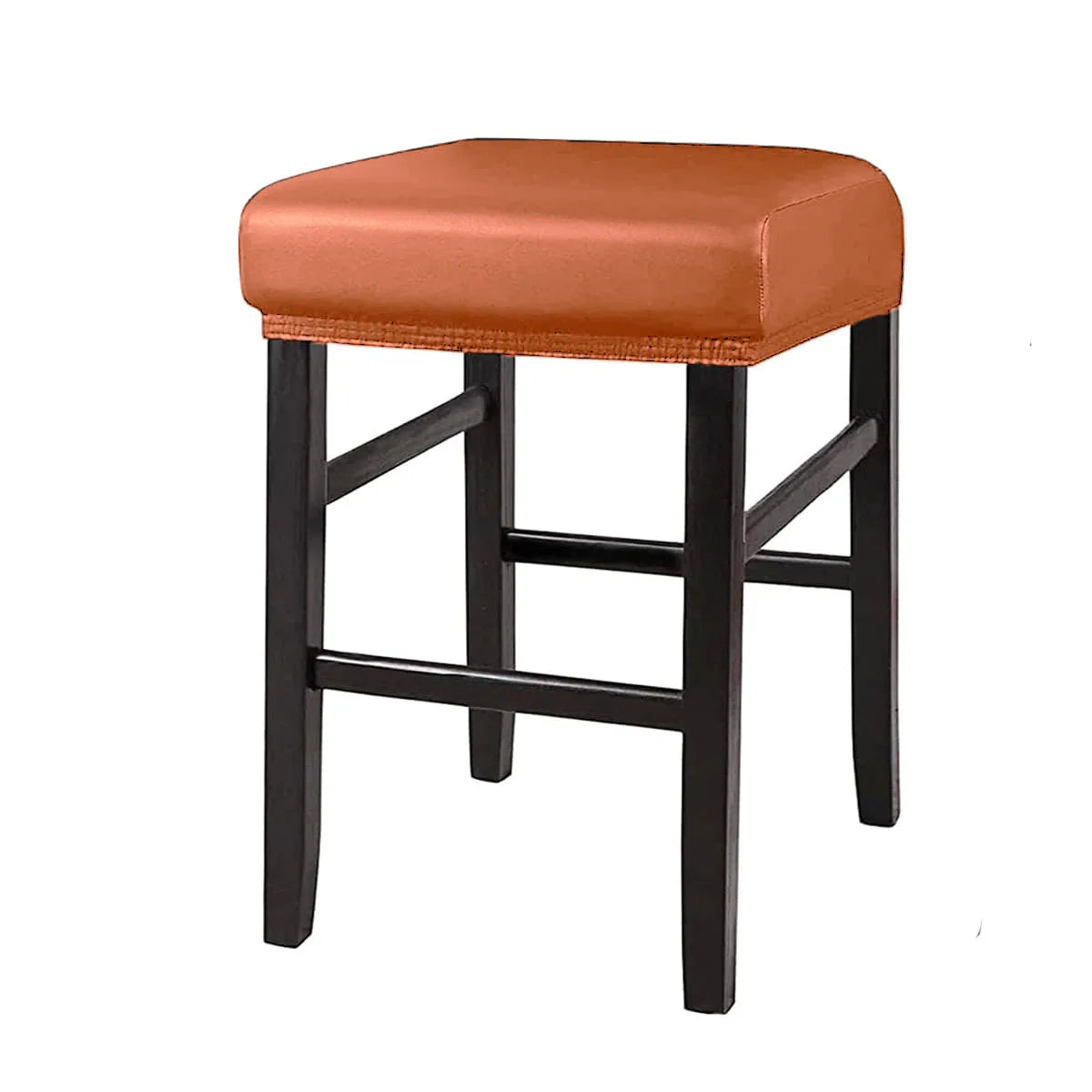 PU Leather Bar Stool Covers Rectangular 100% Waterproof Oilproof Stool Covers Thicker Leather Saddle Stools Slipcover