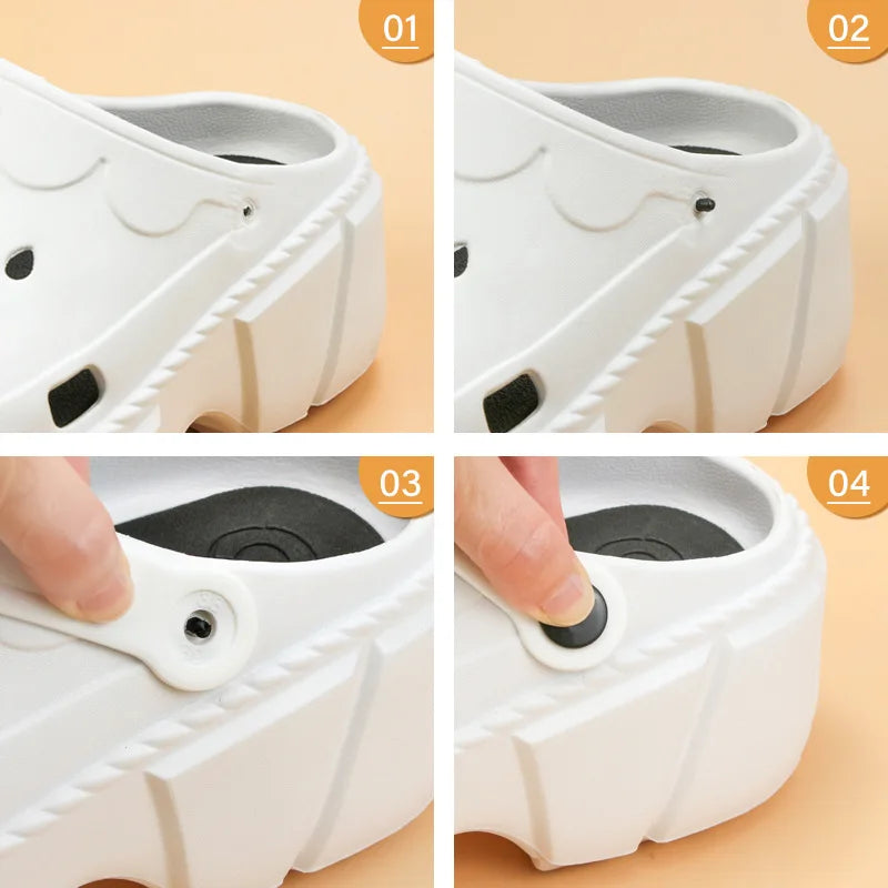 Fashion Hole Shoes Accessories Beach Slippers Sandals Straps Detachable with Rivets DIY Shoe Decoration Replacement