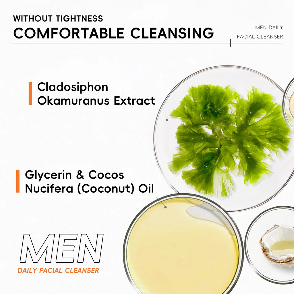 LAIKOU Men's Facial Cleanser, Moisturizing, Men's Skin Care, Oil Control, Blackhead Remover, Cosmetics, Deep Nourishment