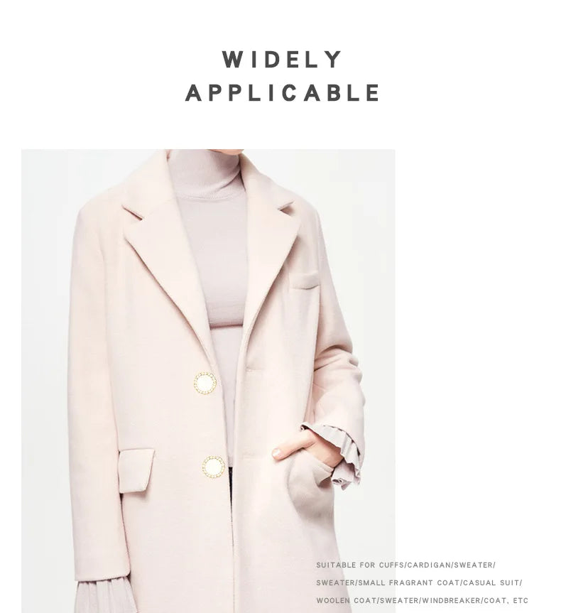10PCS High-end buckle tweed coat suit suit pyjamas white black exquisite fashion decorative top coat button accessories