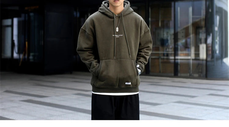 Japanese Streetwear High Quality Hip Hop Thin Fleece Hoodie Men Clothing Harajuku Casual Sweatshirt Korean Couple Pullover Male